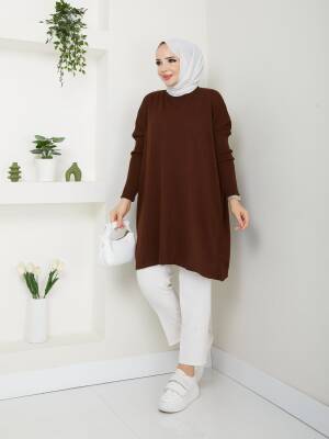 Acı Kahve Balıkçı Yaka Triko Tunik