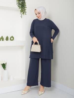 Almina Yanları Cepli Antrasit Gri Sandy Pantolonlu Takım 