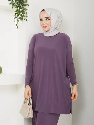 Almina Yanları Cepli Gül Kurusu Sandy Pantolonlu Takım - 3