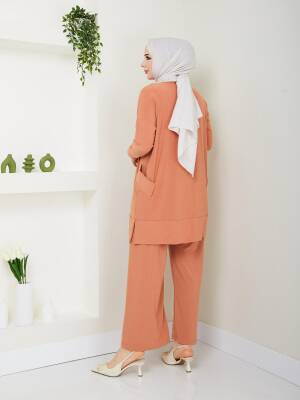 Almina Yanları Cepli Kayısı Sandy Pantolonlu Takım - 2