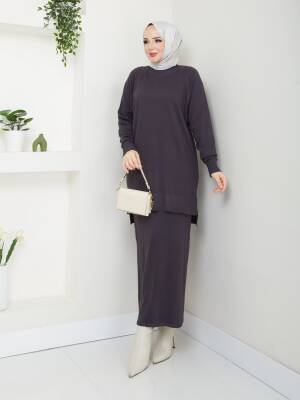 Antrasit Gri Merserize Tüylenmez İkili Takım