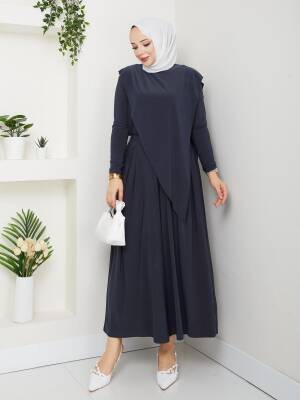 Antrasit Gri Sandy Kumaş Çapraz Pantolonlu Takım