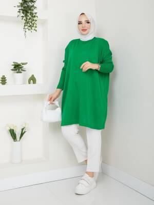 Benetton Yeşili Balıkçı Yaka Triko Tunik