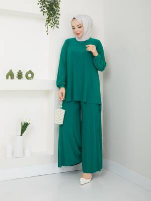 Benetton Yeşili Pantolonlu Piliseli Sandy Takım