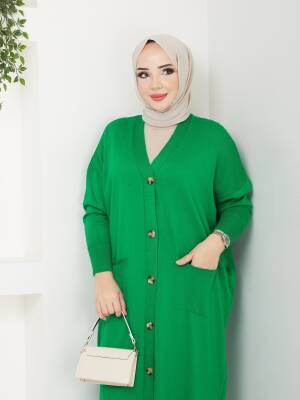 Benetton Yeşili Yarasa Kol Triko Hırka