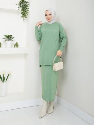 Çağla Yeşili Merserize Tüylenmez İkili Takım