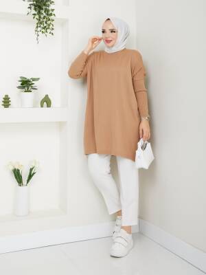 Camel Balıkçı Yaka Triko Tunik