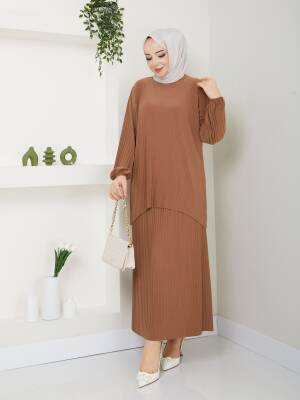 Camel Kendinden Piliseli Etekli İkili Takım