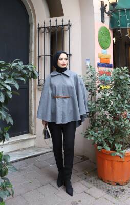 Gri Kemerli Pelerin Panço 