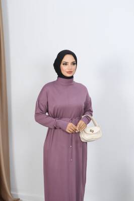 Gül Kurusu Bağcıklı Merserize Elbise - 2