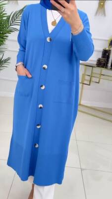 Mavi Yarasa Kol Triko Hırka