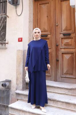 Saks Mavi Oysho Kumaş Pantolonlu İkili Takım 