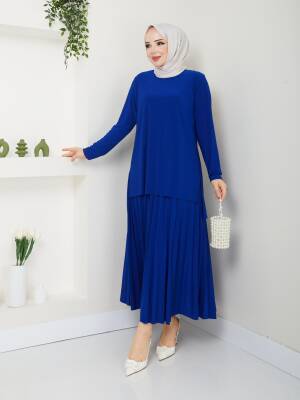 Saks Mavi Piliseli Sandy Etekli Takım