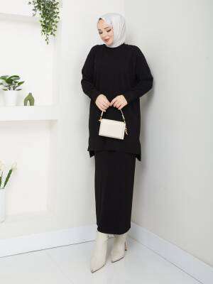 Siyah Merserize Tüylenmez İkili Takım