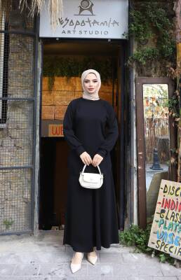 Siyah Oysho Kumaş Etekli İkili Takım 