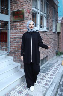 Siyah Oysho Kumaş Pantolonlu İkili Takım 