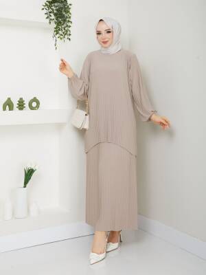 Taş Kendinden Piliseli Etekli İkili Takım