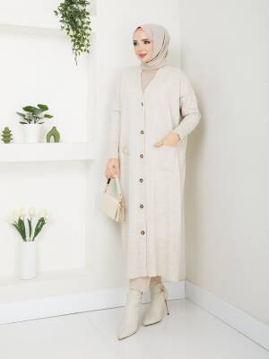 Taş Yarasa Kol Triko Hırka